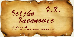 Veljko Kucanović vizit kartica